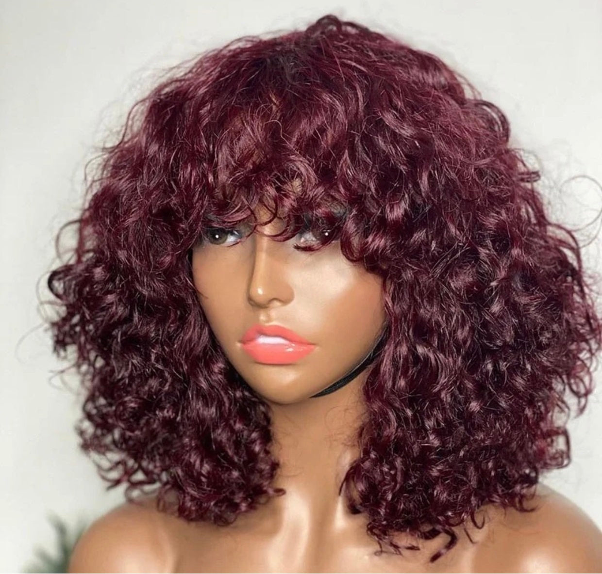 Luxury Raw Hair Fringe Bob Wig - 12" Luxury Curl