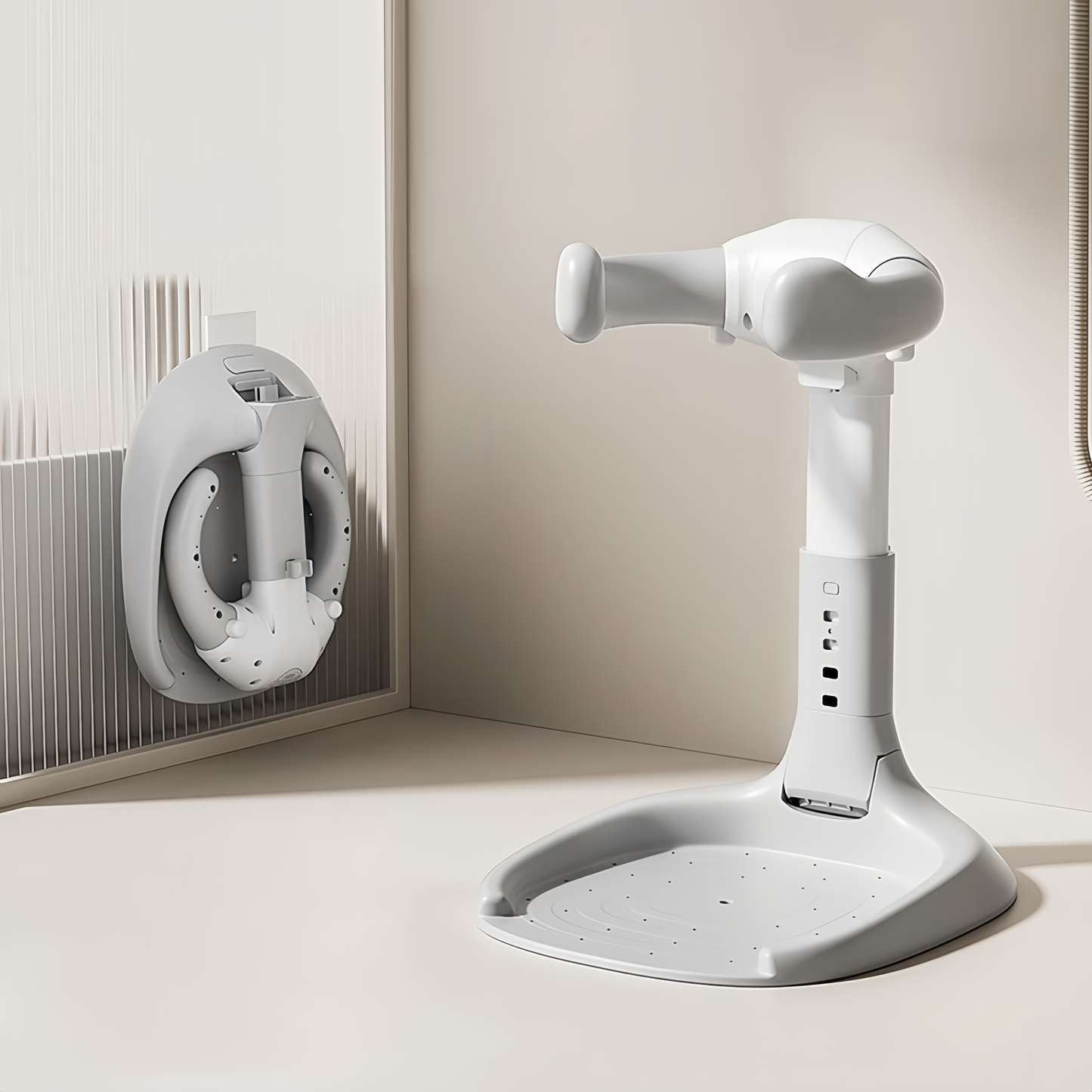 Foldable Baby Bath Seat & Standing Support with Armrest