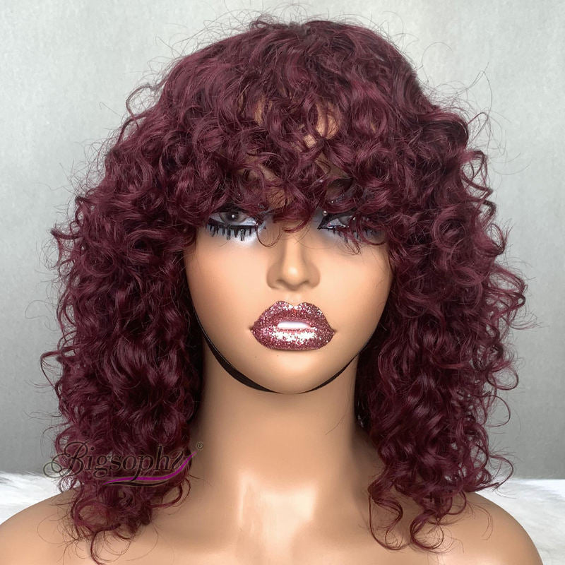 Luxury Raw Hair Fringe Bob Wig - 12" Luxury Curl