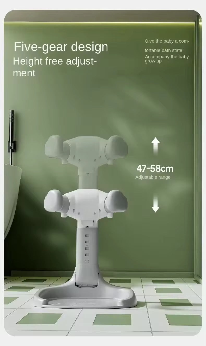 Foldable Baby Bath Seat & Standing Support with Armrest