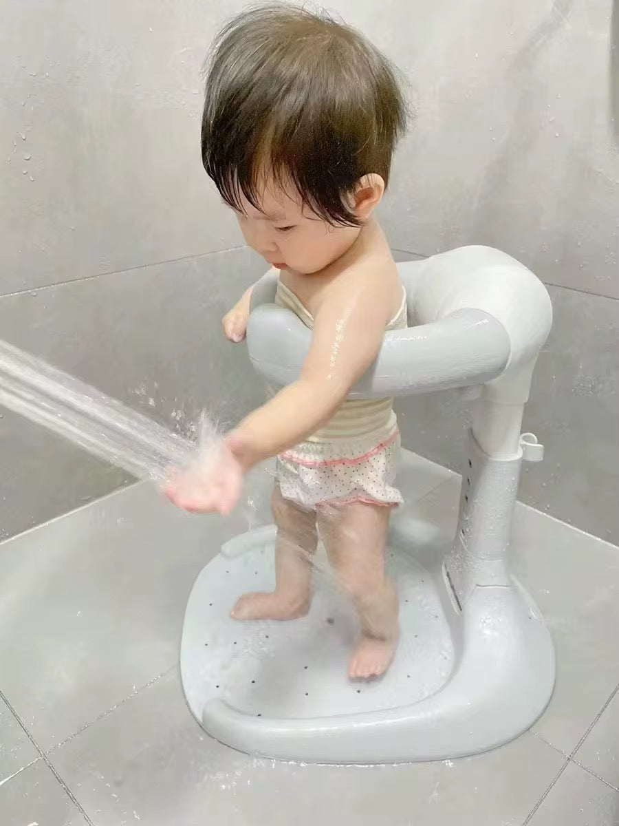 Foldable Baby Bath Seat & Standing Support with Armrest