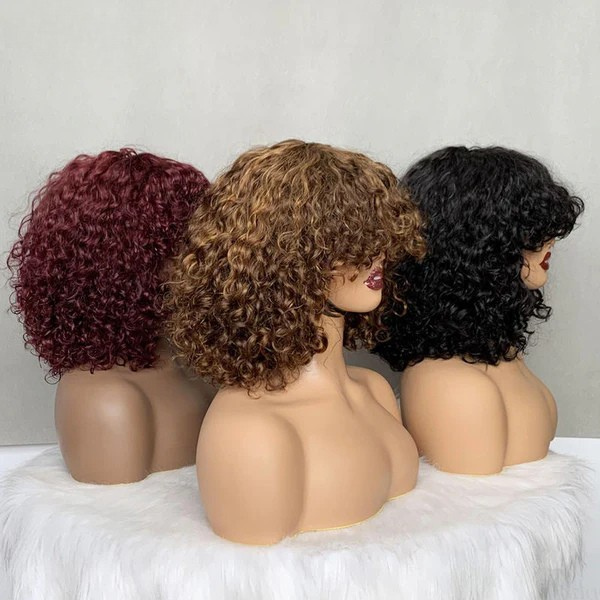 Luxury Raw Hair Fringe Bob Wig - 12" Luxury Curl