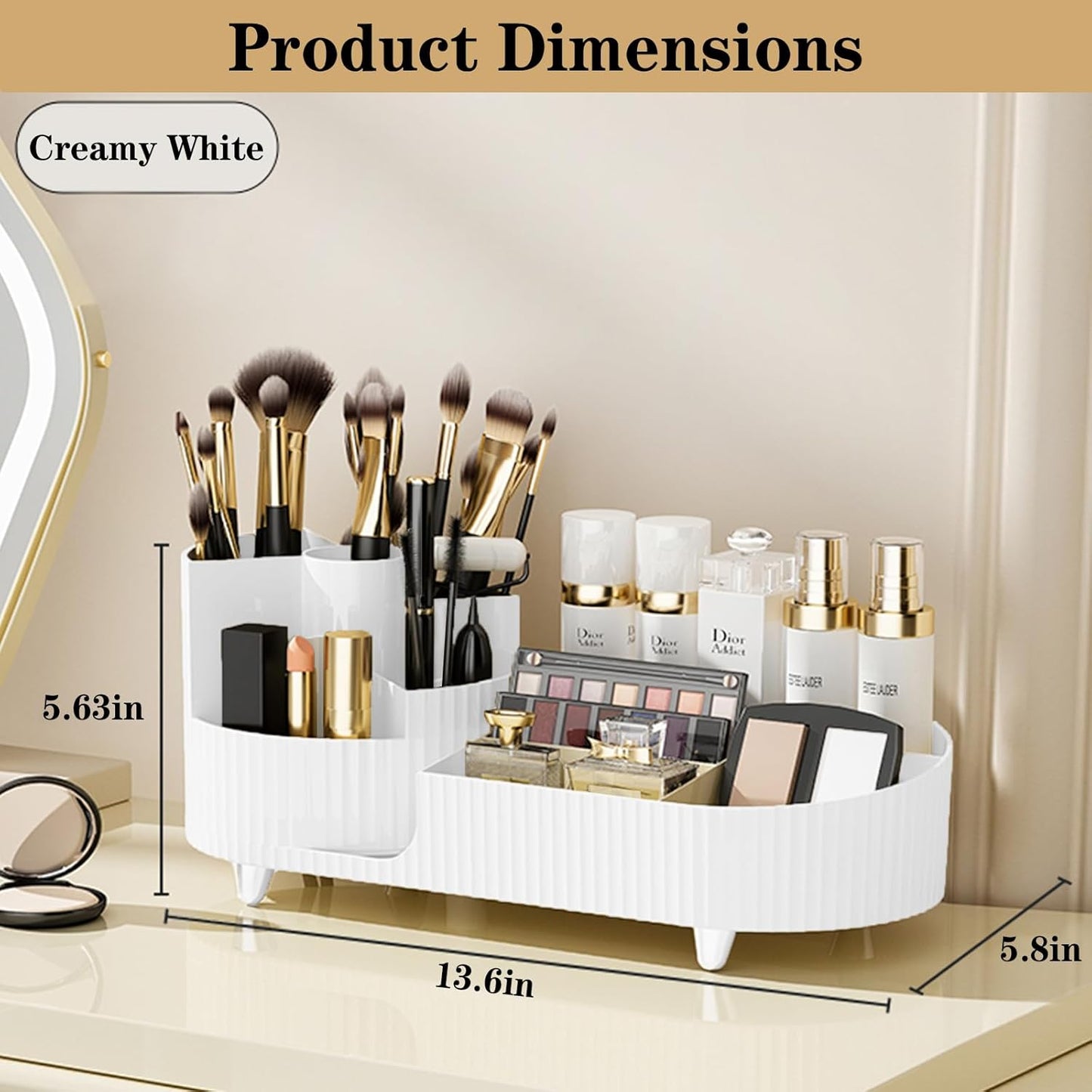 Large Rotating Makeup Organizer for Skincare, Perfumes and Lotions