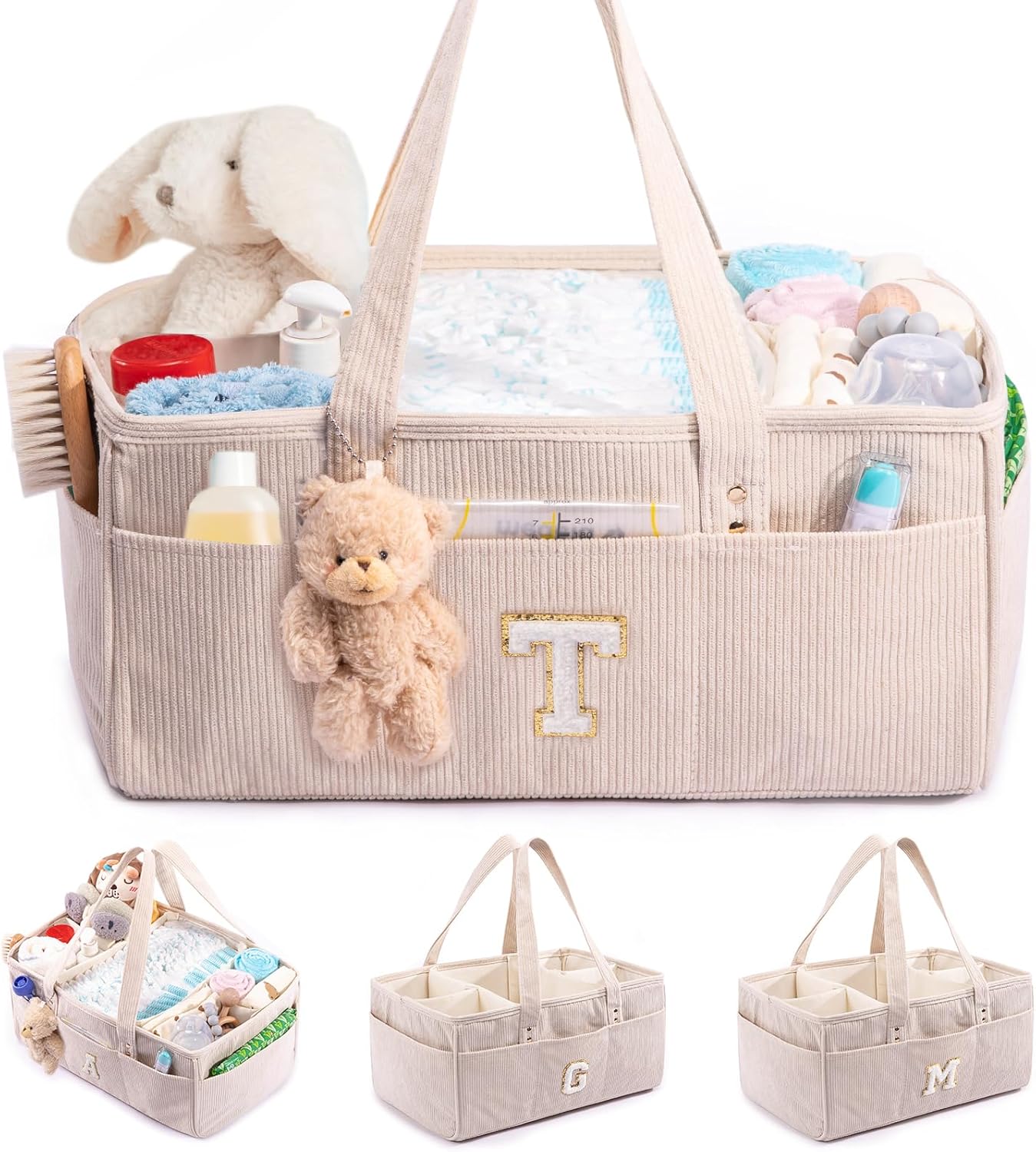 Diaper Caddy Organizer Baby Storage Basket Personalized