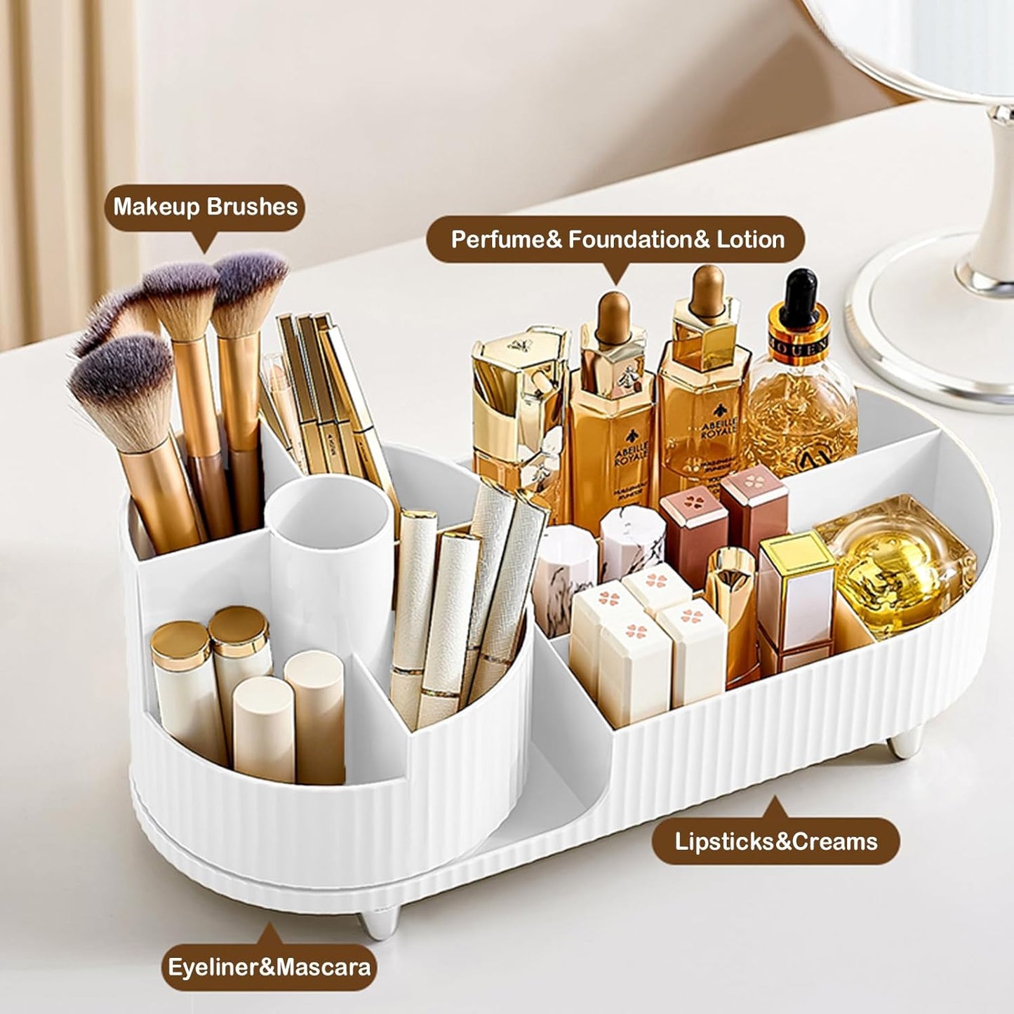 Large Rotating Makeup Organizer for Skincare, Perfumes and Lotions