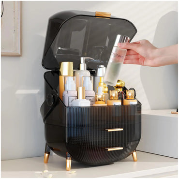 Cosmetic Display Cases Makeup Storage Organizer with Transparent Black Cover