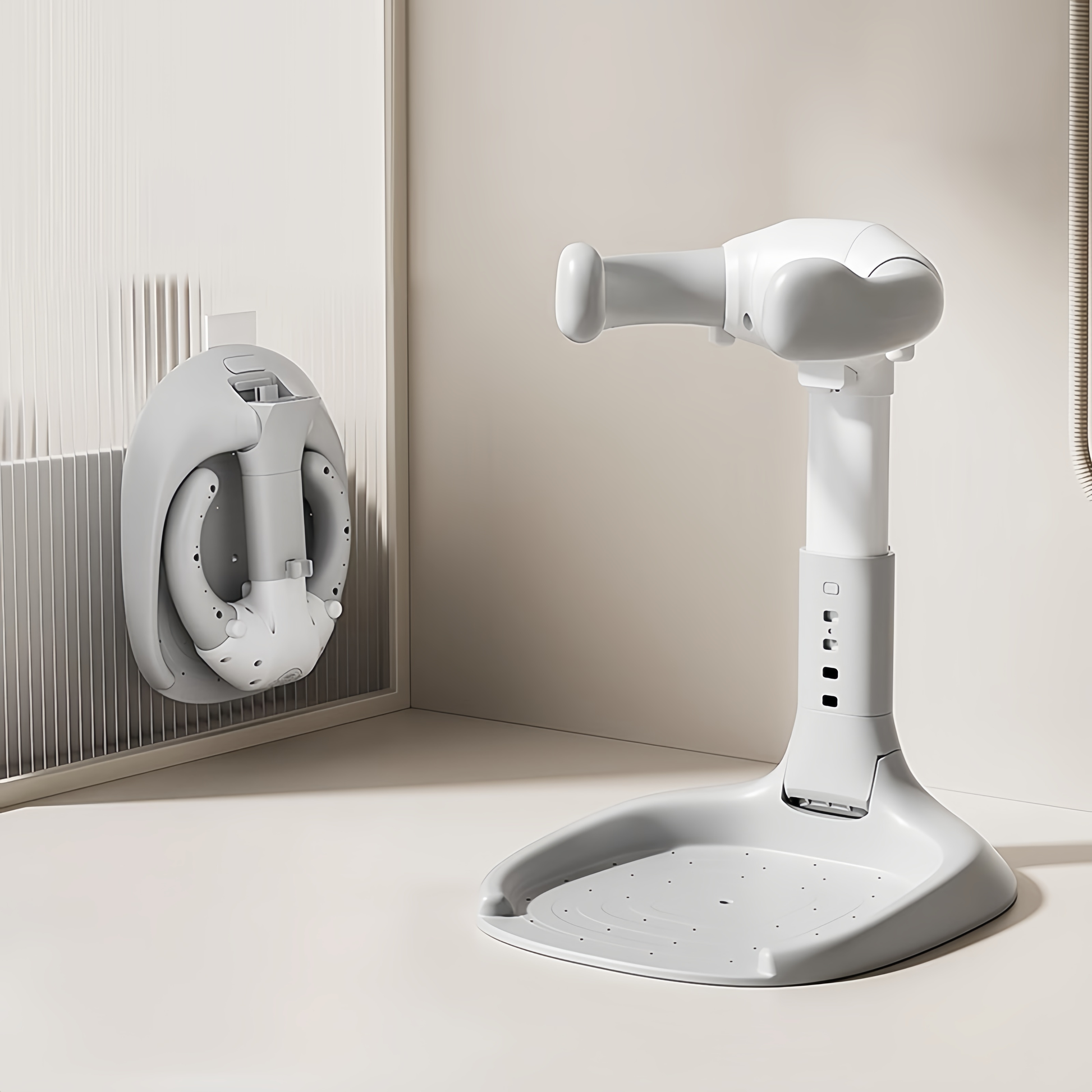 Foldable Baby Bath Seat & Standing Support with Armrest