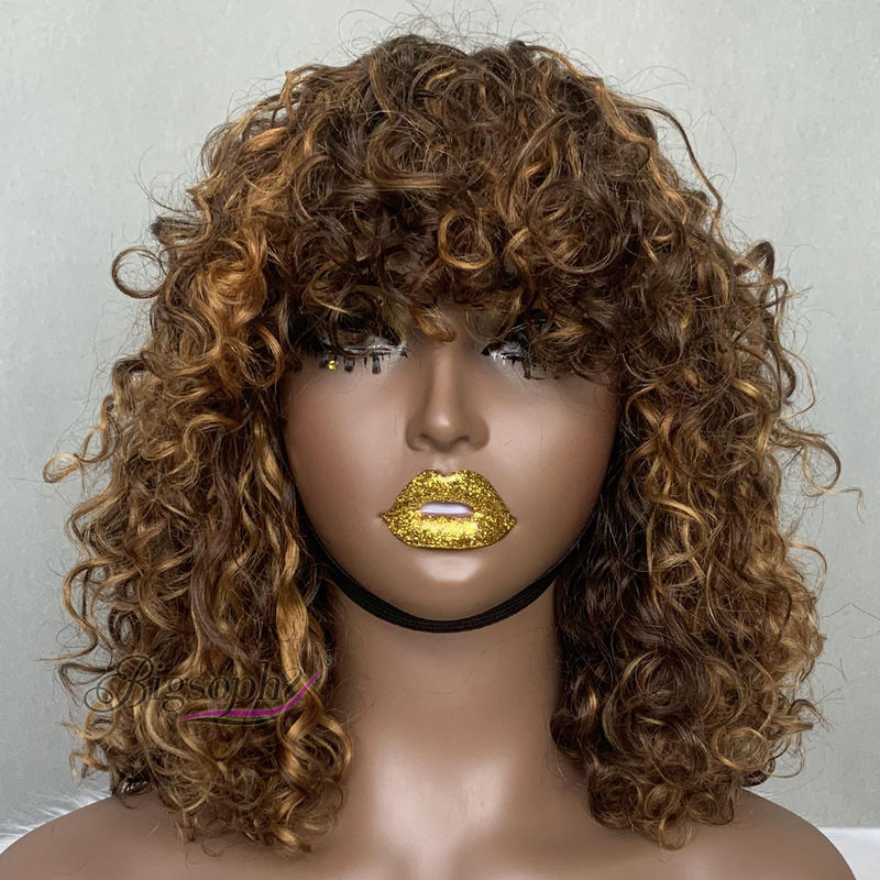 Luxury Raw Hair Fringe Bob Wig - 12" Luxury Curl