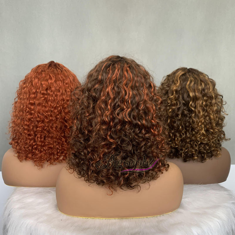 Luxury Vietnamese Raw Hair Fringe Bob Wig - 12" Luxury Curl