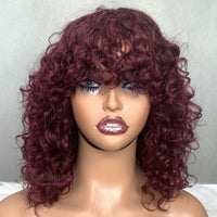 Luxury Raw Hair Fringe Bob Wig - 12" Luxury Curl