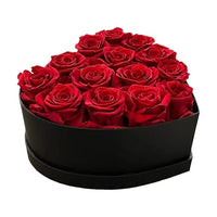 Exquisite Preserved Red Roses in Heart-Shaped Gift Box - 16 Eternal Flowers