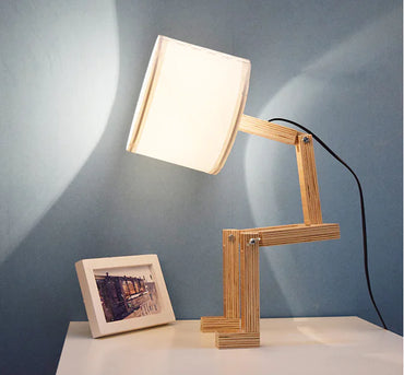 Adjustable Desk Lamp Wooden Bedroom Decor