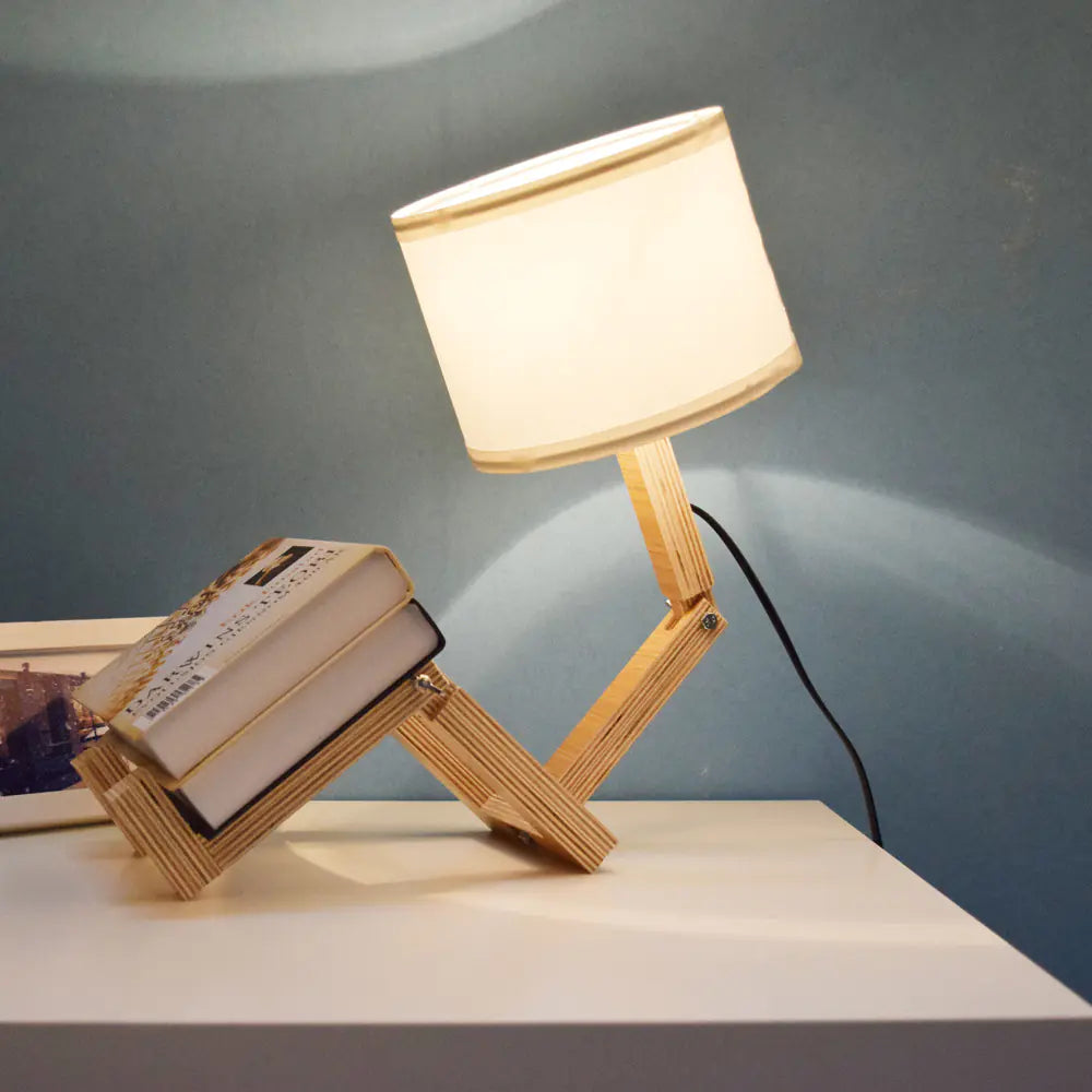 Adjustable Desk Lamp Wooden Bedroom Decor
