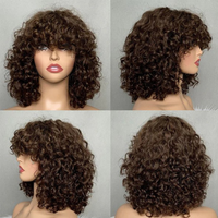 Luxury Raw Hair Fringe Bob Wig - 12" Luxury Curl