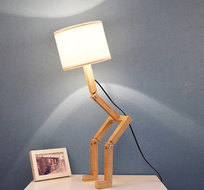 Adjustable Desk Lamp Wooden Bedroom Decor