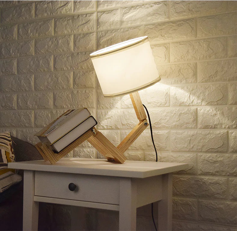 Adjustable Desk Lamp Wooden Bedroom Decor